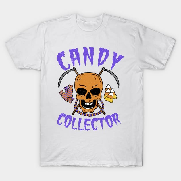 Candy Collector - Funny Halloween Skull T-Shirt by KawaiinDoodle